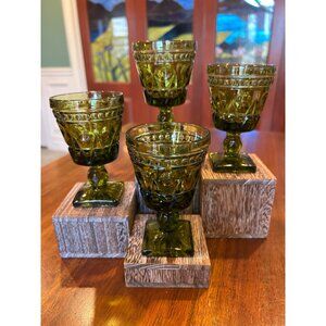 Colony Park Lane Green Indiana Glass Cordials.